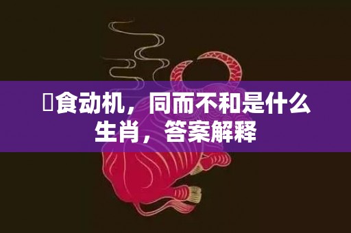 揾食动机，同而不和是什么生肖，答案解释