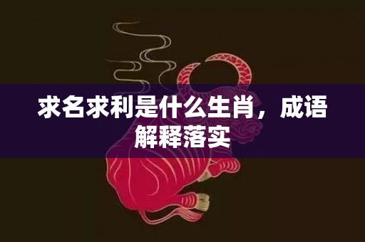 求名求利是什么生肖，成语解释落实