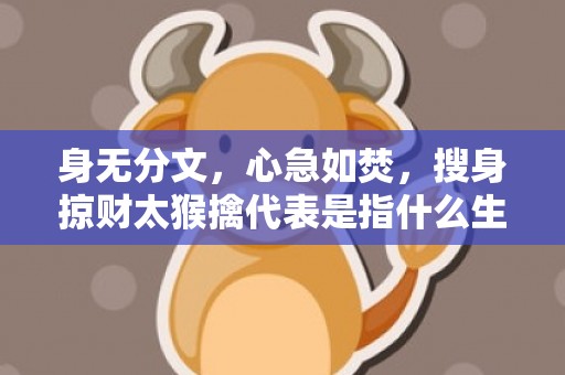 身无分文，心急如焚，搜身掠财太猴擒代表是指什么生肖，精准快答落实