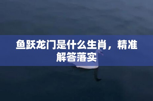 鱼跃龙门是什么生肖，精准解答落实
