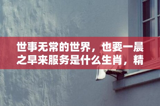 世事无常的世界，也要一晨之早来服务是什么生肖，精准分析落实