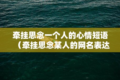 牵挂思念一个人的心情短语（牵挂思念某人的网名表达思念心里牵挂一个人的网名）