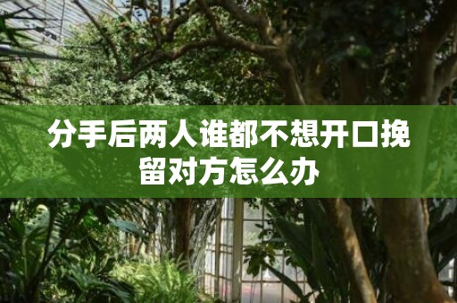 分手后两人谁都不想开口挽留对方怎么办