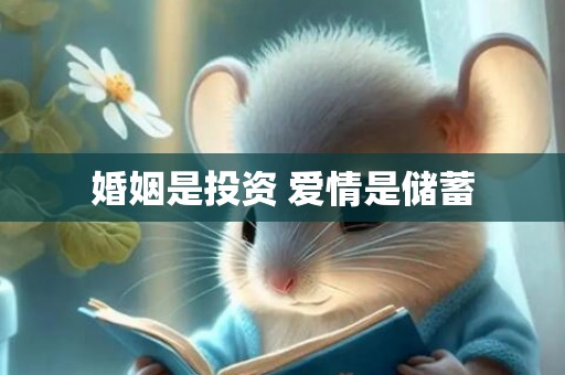婚姻是投资 爱情是储蓄