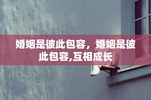 婚姻是彼此包容，婚姻是彼此包容,互相成长