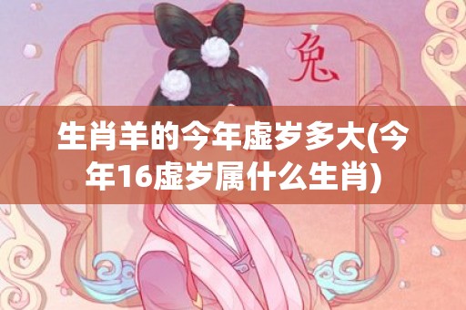 生肖羊的今年虚岁多大(今年16虚岁属什么生肖)