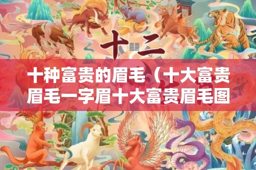 十种富贵的眉毛（十大富贵眉毛一字眉十大富贵眉毛图片）