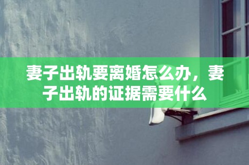 妻子出轨要离婚怎么办，妻子出轨的证据需要什么