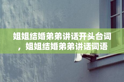姐姐结婚弟弟讲话开头台词，姐姐结婚弟弟讲话词语