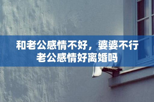 和老公感情不好，婆婆不行老公感情好离婚吗