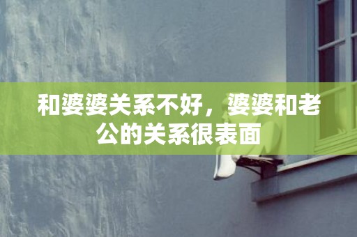 和婆婆关系不好，婆婆和老公的关系很表面