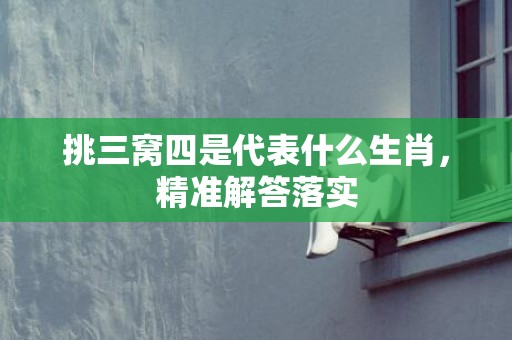 挑三窝四是代表什么生肖，精准解答落实