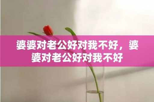 婆婆对老公好对我不好，婆婆对老公好对我不好