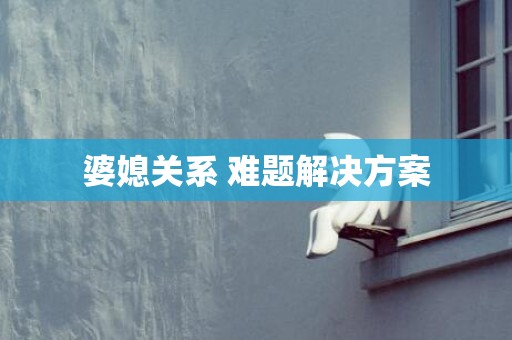 婆媳关系 难题解决方案