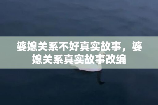 婆媳关系不好真实故事，婆媳关系真实故事改编