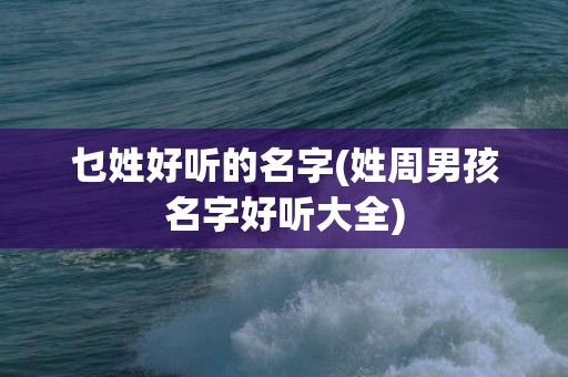 乜姓好听的名字(姓周男孩名字好听大全)