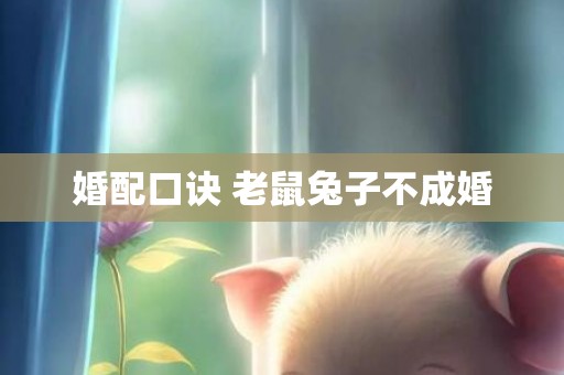婚配口诀 老鼠兔子不成婚