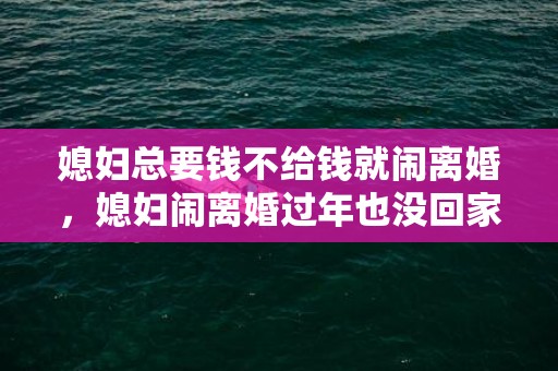 媳妇总要钱不给钱就闹离婚，媳妇闹离婚过年也没回家