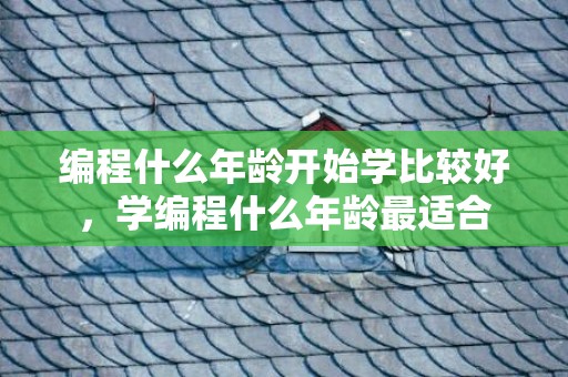 编程什么年龄开始学比较好，学编程什么年龄最适合