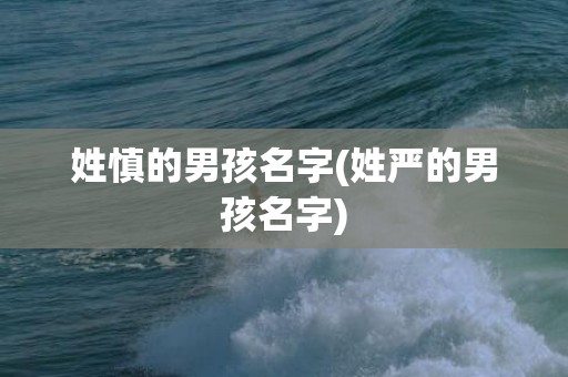 姓慎的男孩名字(姓严的男孩名字)