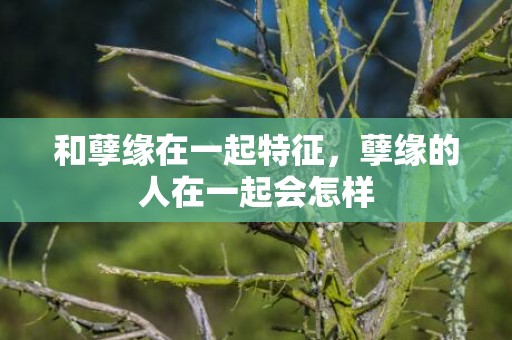 和孽缘在一起特征，孽缘的人在一起会怎样