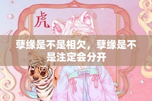 孽缘是不是相欠，孽缘是不是注定会分开