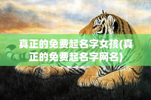 真正的免费起名字女孩(真正的免费起名字网名)