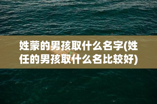 姓蒙的男孩取什么名字(姓任的男孩取什么名比较好)