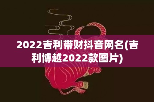 2022吉利带财抖音网名(吉利博越2022款图片)