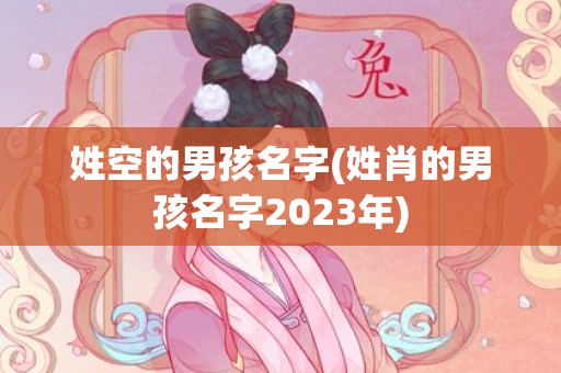 姓空的男孩名字(姓肖的男孩名字2023年)