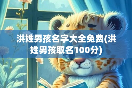 洪姓男孩名字大全免费(洪姓男孩取名100分)