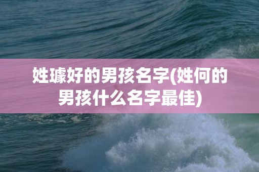 姓璩好的男孩名字(姓何的男孩什么名字最佳)