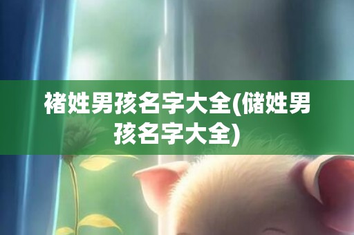 褚姓男孩名字大全(储姓男孩名字大全)