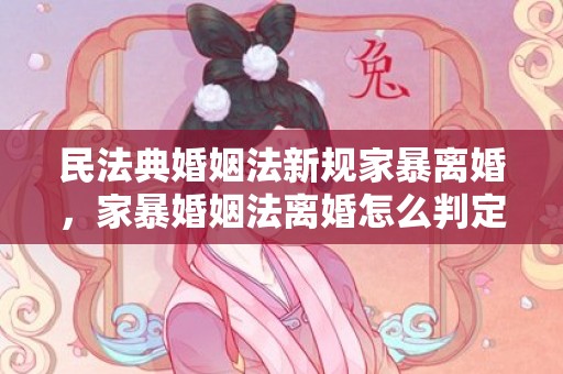 民法典婚姻法新规家暴离婚，家暴婚姻法离婚怎么判定