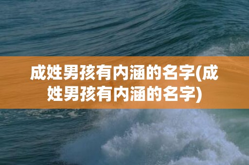 成姓男孩有内涵的名字(成姓男孩有内涵的名字)