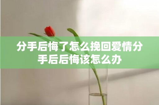 分手后悔了怎么挽回爱情分手后后悔该怎么办