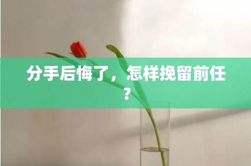 分手后悔了，怎样挽留前任？