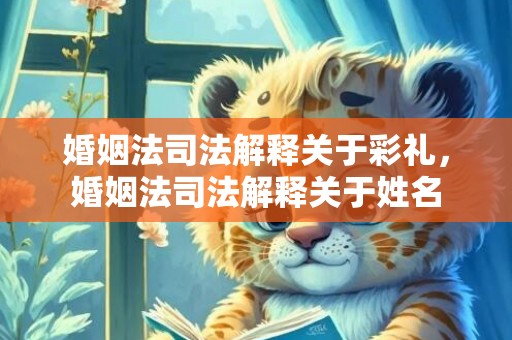 婚姻法司法解释关于彩礼，婚姻法司法解释关于姓名