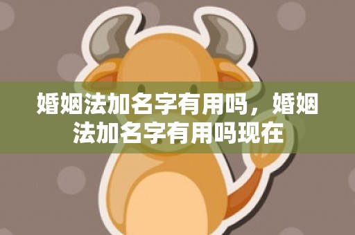 婚姻法加名字有用吗，婚姻法加名字有用吗现在
