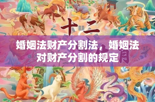 婚姻法财产分割法，婚姻法对财产分割的规定