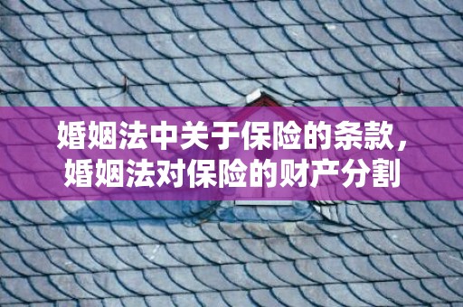 婚姻法中关于保险的条款，婚姻法对保险的财产分割