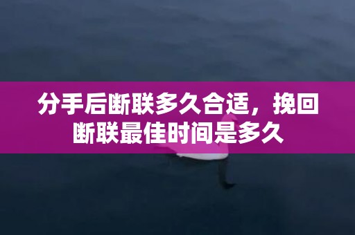 分手后断联多久合适，挽回断联最佳时间是多久
