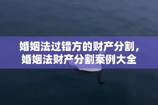 婚姻法过错方的财产分割，婚姻法财产分割案例大全