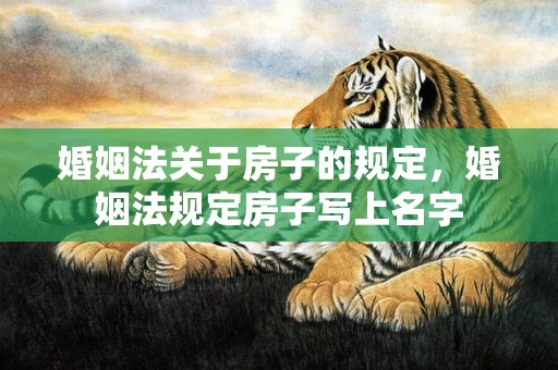 婚姻法关于房子的规定，婚姻法规定房子写上名字