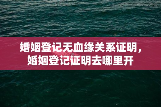 婚姻登记无血缘关系证明，婚姻登记证明去哪里开