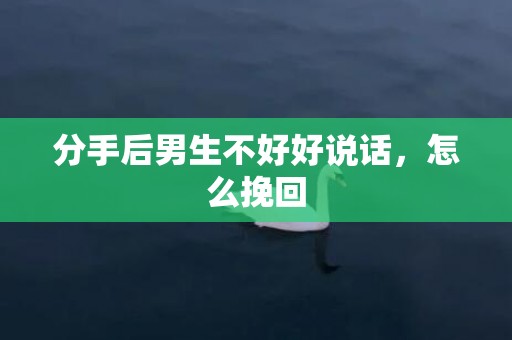 分手后男生不好好说话，怎么挽回
