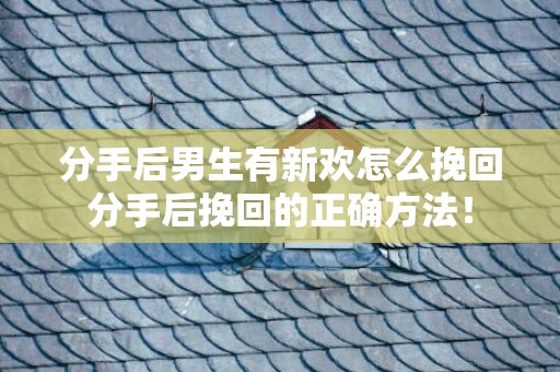 分手后男生有新欢怎么挽回分手后挽回的正确方法！