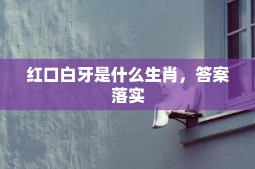 红口白牙是什么生肖，答案落实