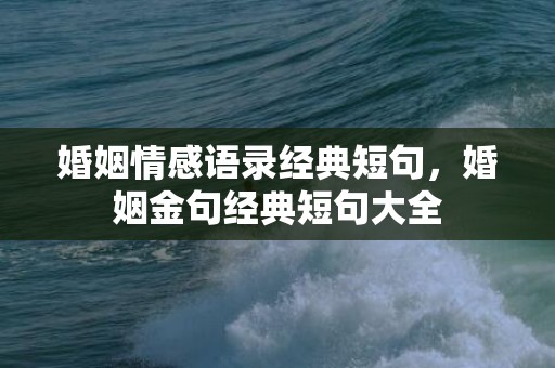 婚姻情感语录经典短句，婚姻金句经典短句大全