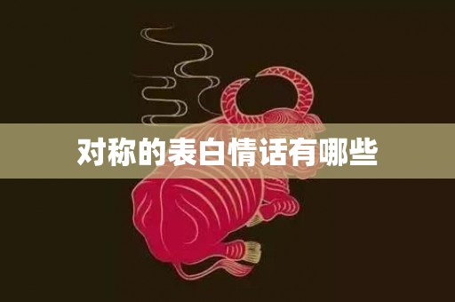 对称的表白情话有哪些